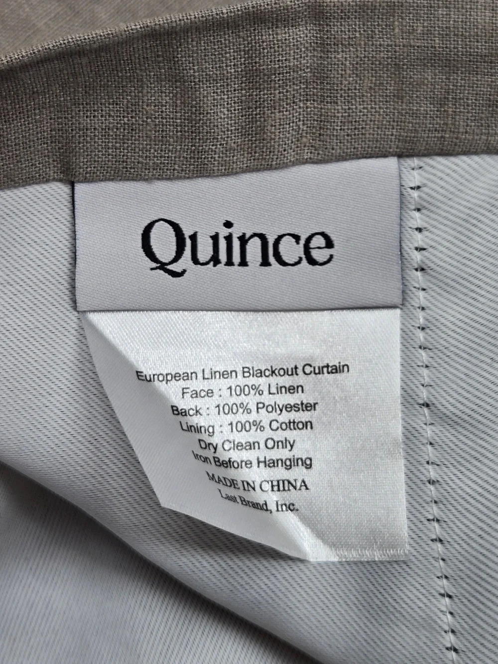 NWT QUINCE Set Of 2 48x84 European Linen True Blackout Curtains Grey 9175
